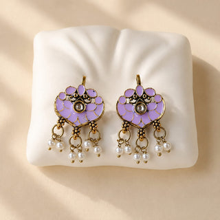 Millie Light Purple Lightweight & Easy to Wear Bugadi Ear Cuff Earrings