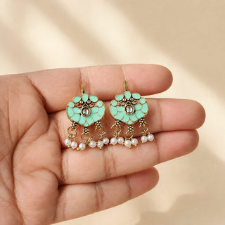 Millie Mint Green Lightweight & Easy to Wear Bugadi Ear Cuff Earrings
