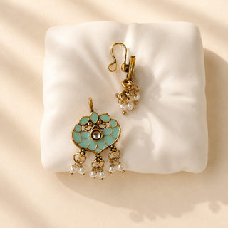 Millie Mint Green Lightweight & Easy to Wear Bugadi Ear Cuff Earrings