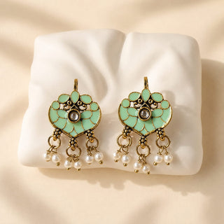 Millie Mint Green Lightweight & Easy to Wear Bugadi Ear Cuff Earrings