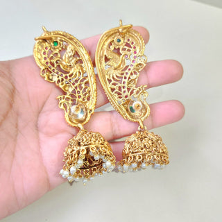 Mira Multicolour Kemp Jhumka Ear Cuff Earrings