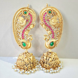 Mira Multicolour Kemp Jhumka Ear Cuff Earrings