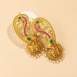 Mira Multicolour Kemp Jhumka Ear Cuff Earrings