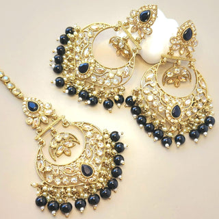 Miranda Black Polki Tikka Set