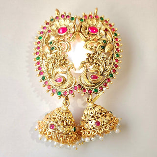 Miranda Multicolour Kemp Peacock Jhumka Ear Cuff Earrings
