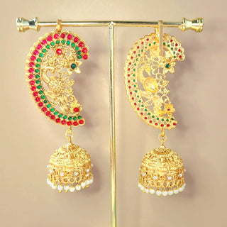 Miranda Multicolour Temple Jhumka Ear Cuff Earrings