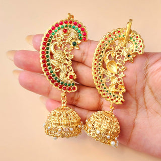 Miranda Multicolour Temple Jhumka Ear Cuff Earrings