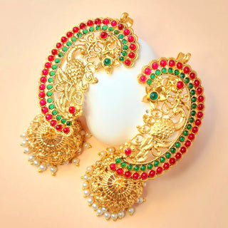 Miranda Multicolour Temple Jhumka Ear Cuff Earrings