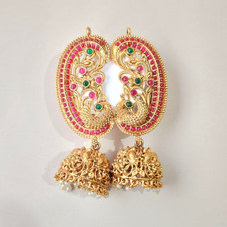 Miriam Multicolour Kemp Peacock Jhumka Ear Cuff Earrings