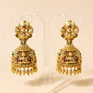Miriam Multicolour Temple Jhumka Earrings