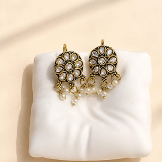 Misha Gold Kundan Lightweight & Easy to Wear Bugadi Ear Cuff Earrings