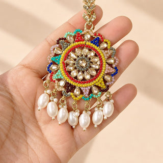 Giselle Polki Multicolour Maang Tikka