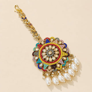 Giselle Polki Multicolour Maang Tikka