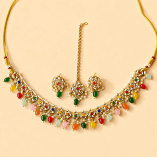 Nadiya Multicolour Kundan Necklace Set