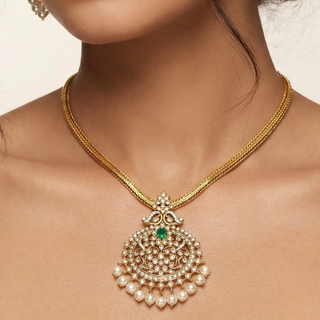 Naira Green CZ Diamond Simulant Necklace Set