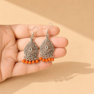 Nancy Orange German Silver Earrings