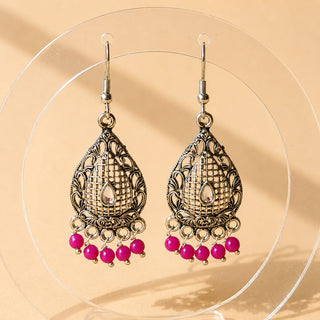 Nancy Pink German Silver Earrings