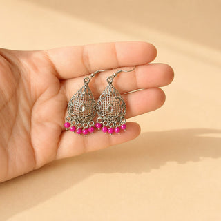 Nancy Pink German Silver Earrings