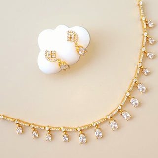 Naomi White CZ Diamond Simulant Necklace Set