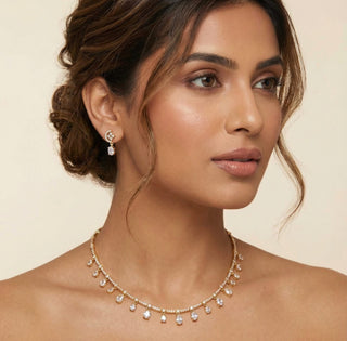 Naomi White CZ Diamond Simulant Necklace Set