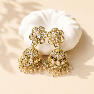 Nazia Gold Small Jhumka Polki Earrings