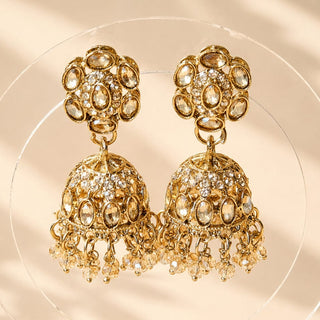 Nazia Gold Small Jhumka Polki Earrings
