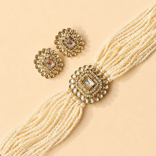 Nessa White Kundan Choker Necklace Set