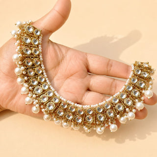 Nessie White Kundan Necklace Set