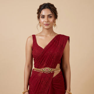 Netti Multicolour CZ Diamond Saree Kemp Peacock Waist Chain / Kamar Kandora / Kamar Bandh