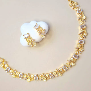 Noelle White CZ Diamond Simulant Necklace Set