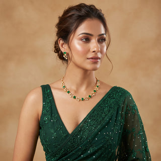Noelle Green CZ Diamond Simulant Necklace Set