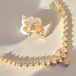 Norah Gold CZ Diamond Simulant Necklace Set
