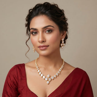 Norah Gold CZ Diamond Simulant Necklace Set