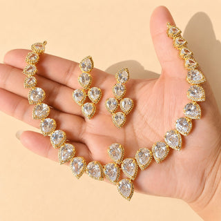 Norah Gold CZ Diamond Simulant Necklace Set