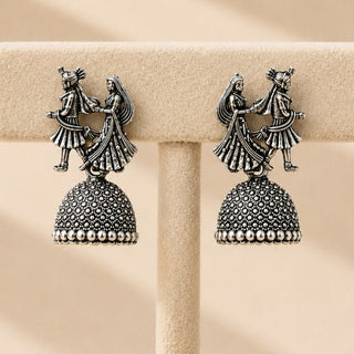 Octavia Bride & Groom German Silver Mini Jhumki Earrings