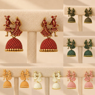 Octavia Bride & Groom Mini Jhumki Earrings (Available in 8 Colours)
