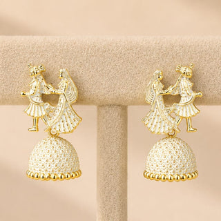 Octavia Bride & Groom Mini Jhumki Earrings (Available in 8 Colours)