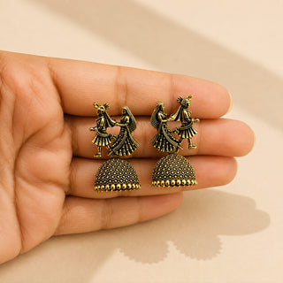 Octavia Bride & Groom Mini Jhumki Earrings (Available in 8 Colours)
