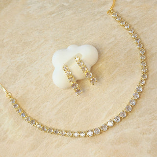 Patricia Gold Diamond Simulant Necklace Set