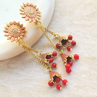 Penny Red Gold Finish Earrings