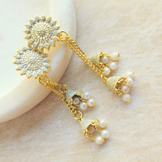 Penny White Earrings