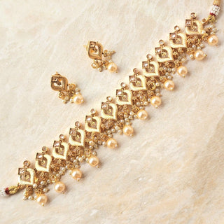 Phoebe Gold Polki 22k Gold Plated Necklace Set