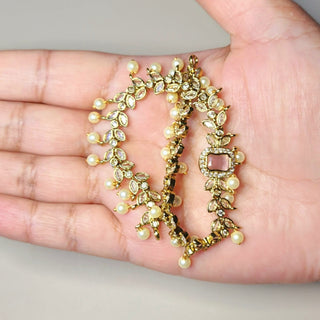 Pihu Pink CZ Diamond Simulant Necklace Set