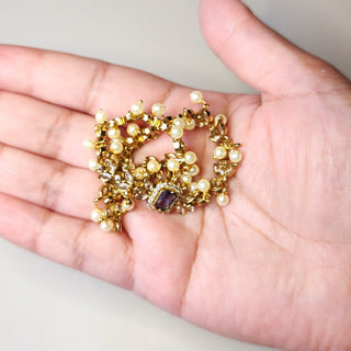 Pihu Purple CZ Diamond Simulant Necklace Set