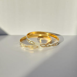 Quinn 22k Gold & Silver Bangle Set (Pair) (2.4, 2.6, 2.8 & 2.10)