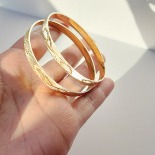 Quinn 22k Gold & Silver Bangle Set (Pair) (2.4, 2.6, 2.8 & 2.10)