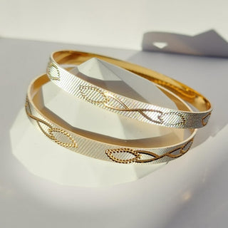 Quinn 22k Gold & Silver Bangle Set (Pair) (2.4, 2.6, 2.8 & 2.10)
