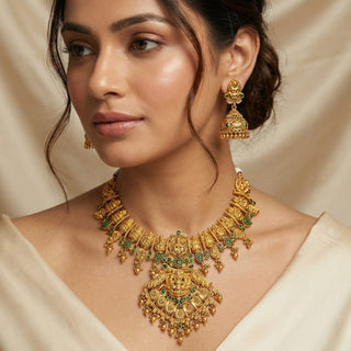 Quinn Temple Jewellery 18k Gold Plated Necklace Set