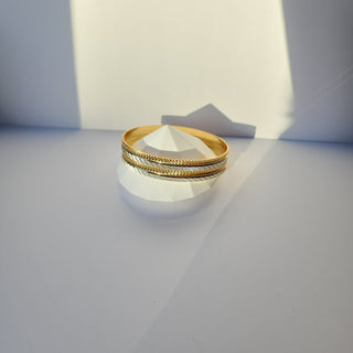 Quintella 22k Gold & Silver Bangle Set (Pair) (2.4, 2.6, 2.8 & 2.10)