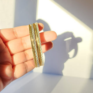Quintella 22k Gold & Silver Bangle Set (Pair) (2.4, 2.6, 2.8 & 2.10)